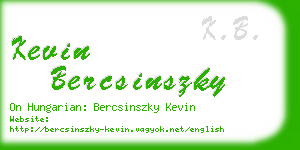 kevin bercsinszky business card